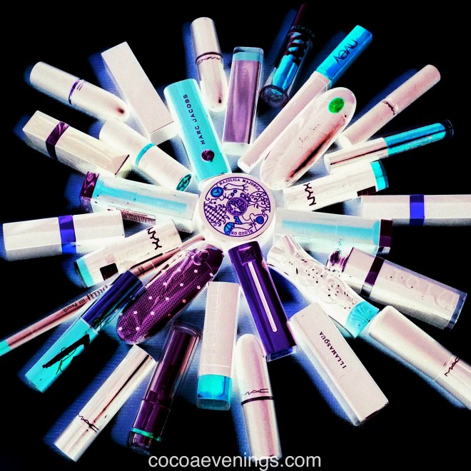 red lipstick collection inverse colour photography